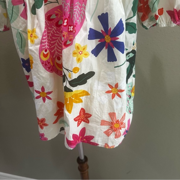 Floral Ruffle Sleeve Top Sincerely Ours Nora EUC Pretty Peacock - Picture 13 of 14